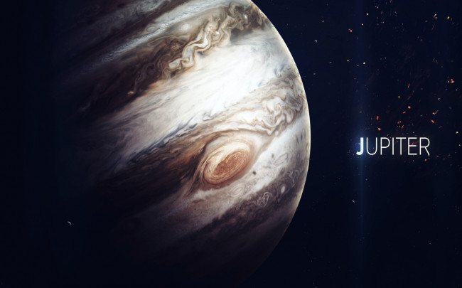 Обои картинки фото космос, юпитер, планета, звезды, галактики, вселенная