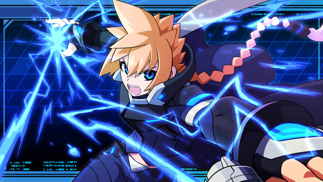 Обои картинки фото аниме, azure striker gunvolt, azure, striker, gunvolt, 2