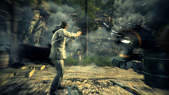 Обои картинки фото видео игры, alan wake, мужчина, фонарь, оружие