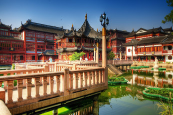 Картинка Чайный дворец шанхай китай города дворцы замки крепости пруд пагоды