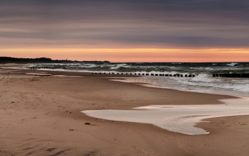 Картинка природа побережье волны море закат небо