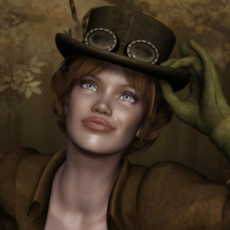 Картинка 3д+графика portraits+ портрет девушка шляпа
