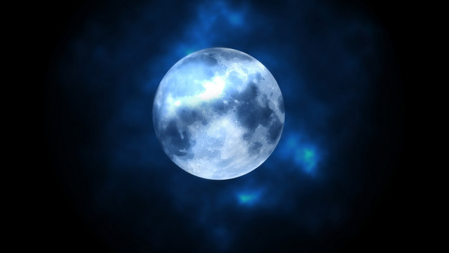 Обои картинки фото космос, луна, полная, свечение