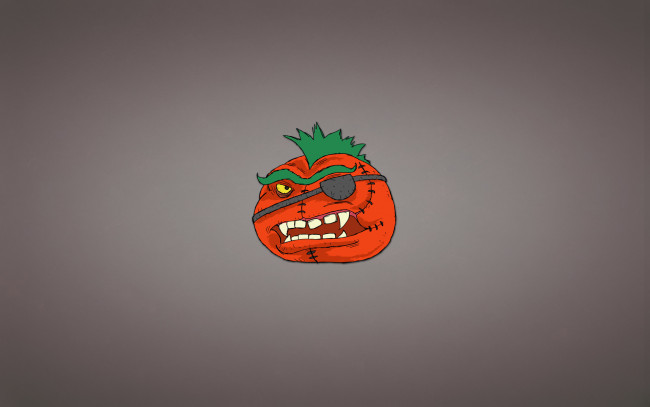 Обои картинки фото рисованное, минимализм, прическа, овощ, tomato, ирокез, повязка, зубастый, помидор, томат