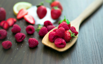 Картинка еда фрукты +ягоды малина клубника
