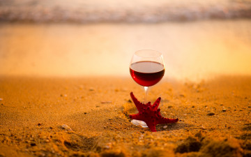 обоя еда, напитки,  вино, песок, звезда, морская, вино, бокал