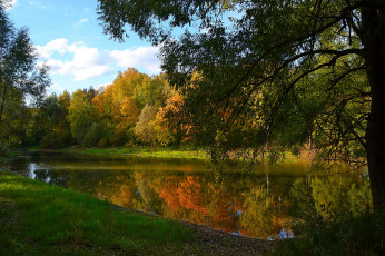 Картинка природа реки озера осень покой река