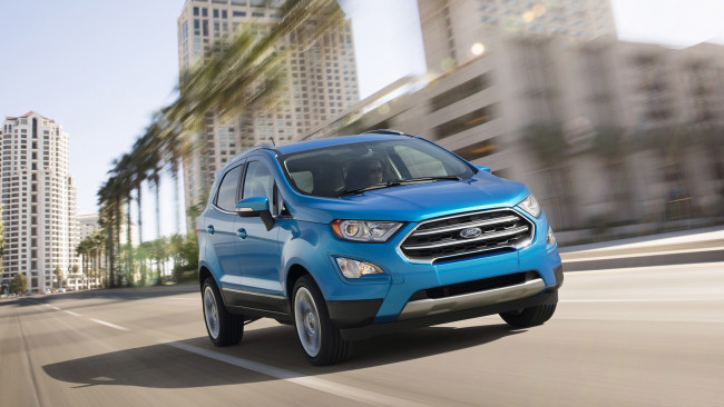 Обои картинки фото ford ecosport 2018, автомобили, ford, blue, 2018, ecosport