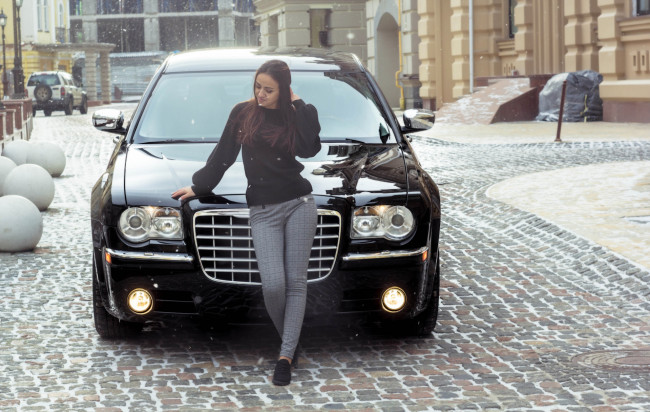 Обои картинки фото автомобили, -авто с девушками, boss, 300c, chrysler