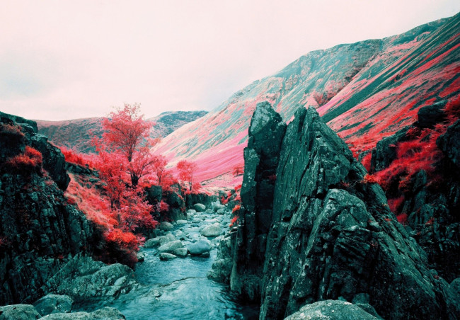 Обои картинки фото природа, горы, осень, вода