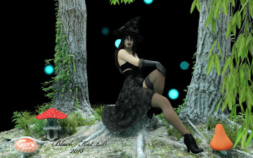 Картинка 3д+графика фантазия+ fantasy девушка взгляд фон ведьма