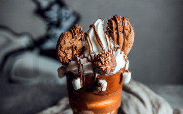 Картинка еда мороженое +десерты печенье сироп