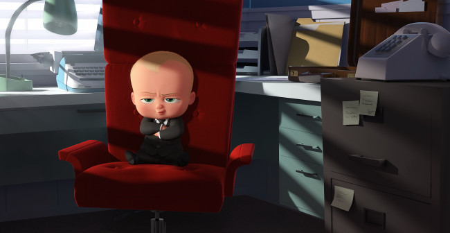 Обои картинки фото мультфильмы, the boss baby, кресло, босс, стол, офис, ребенок