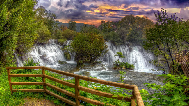 Обои картинки фото природа, водопады, поток, вода, водопад