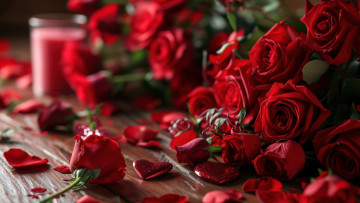 Картинка праздничные день+святого+валентина +сердечки +любовь любовь праздник сердце доски розы букет сердца сердечки
