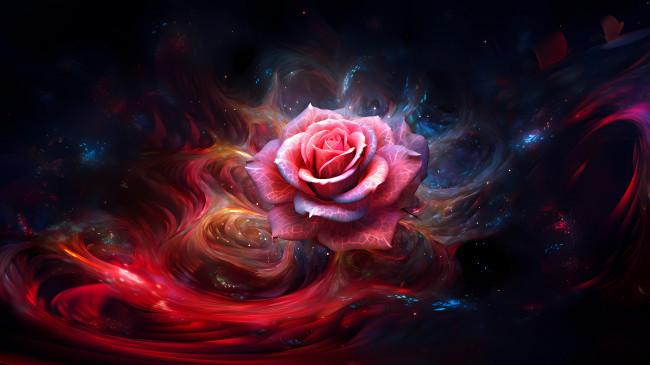Обои картинки фото 3д графика, цветы , flowers, rose, art, abstraction, scarlet