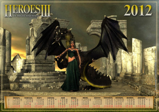 Картинка календари видеоигры дракон девушка герои меча и магии