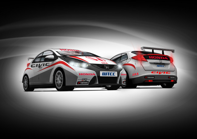 Обои картинки фото 2012, honda, civic, wtcc, автомобили