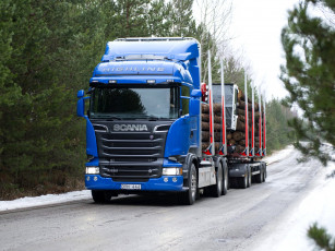 Картинка автомобили scania r520 6x4 streamline highline cab timber truck 2013г