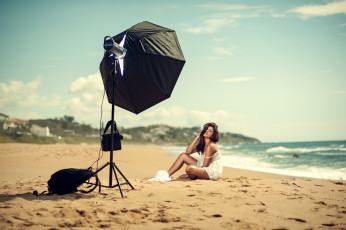 Картинка девушки -unsort+ брюнетки +шатенки девушка пляж океан фотосессия