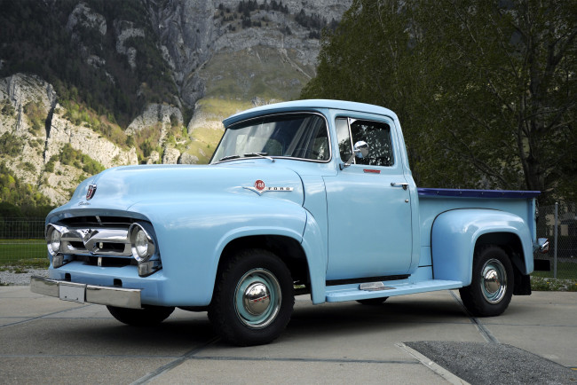 Обои картинки фото автомобили, ford, blue, classic, f100