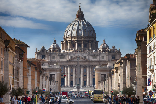 Обои картинки фото rome week - vatican view, города, рим,  ватикан , италия, площадь, собор