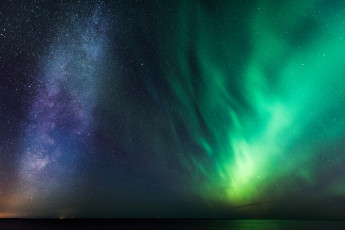 Картинка природа северное+сияние ночь небо