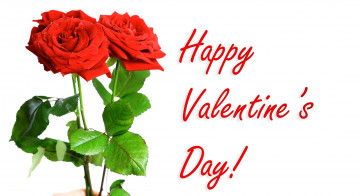 Картинка праздничные день+святого+валентина +сердечки +любовь три красных розы