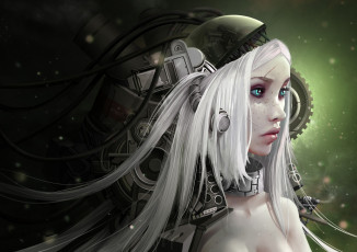 Картинка фэнтези роботы +киборги +механизмы девушка фон робот
