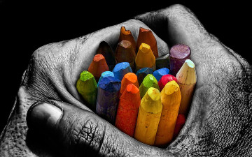 Картинка разное руки цвета рука карандаши