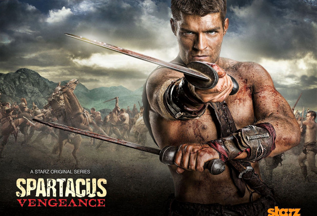 Обои картинки фото кино фильмы, spartacus,  vengeance, спартак, оружие, бой