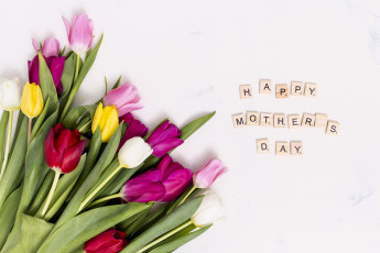 Картинка праздничные день+матери тюльпаны