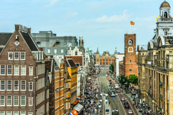 обоя города, амстердам , нидерланды, панорама