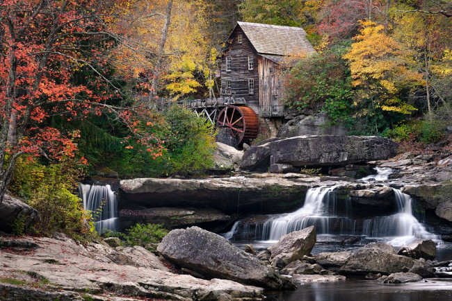 Обои картинки фото glade creek grist mill, west virginia, разное, мельницы, glade, creek, grist, mill, west, virginia