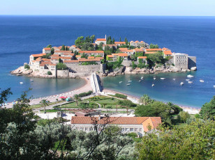 Картинка города пейзажи адриатика остров отель Черногория св стефан отдых путешествие туризм