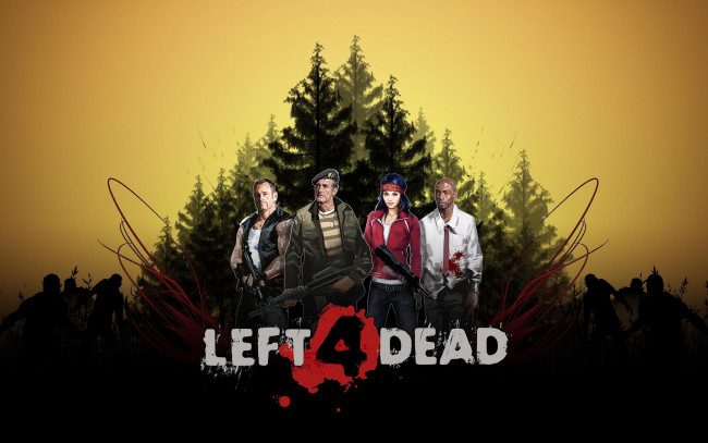 Обои картинки фото left, dead, видео, игры, герои, зомби, лес