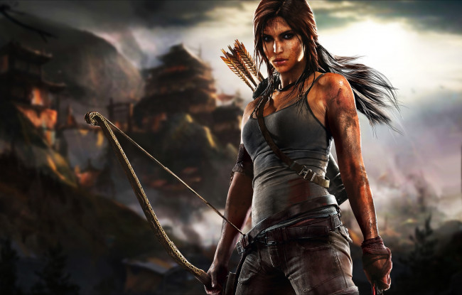 Обои картинки фото видео, игры, tomb, raider, 2013, лук, lara, croft, арт