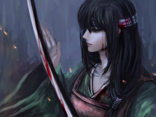 Картинка аниме gintama меч кровь гинтама