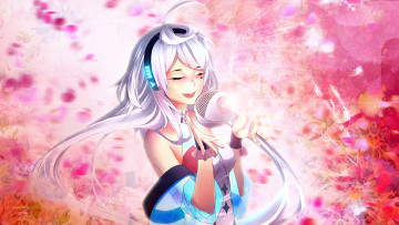 Картинка vocaloid аниме maika девушка микрофон