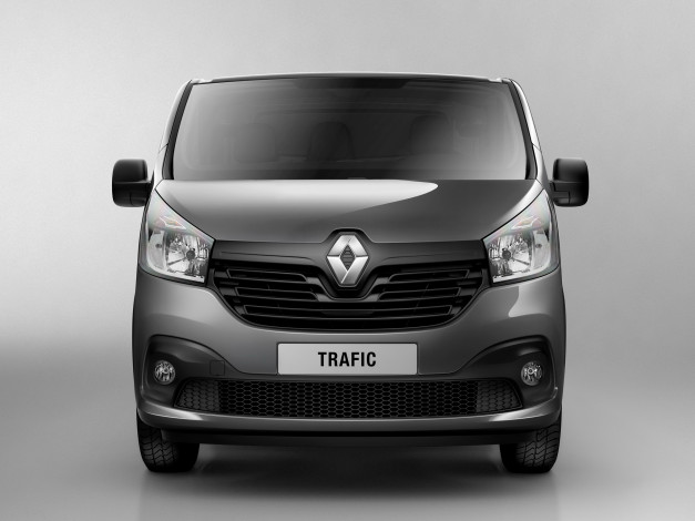 Обои картинки фото автомобили, renault, van, 2014г, темный, trafic