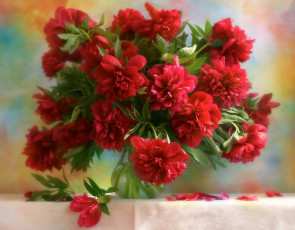 Картинка цветы пионы ваза букет