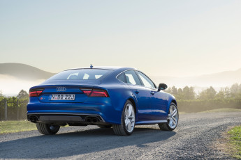 Картинка автомобили audi a7 sportback 3-0 tdi quattro s line au-spec 2015г синий