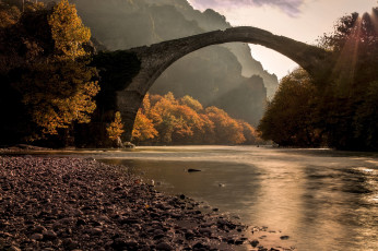 Картинка природа реки озера лучи мост река