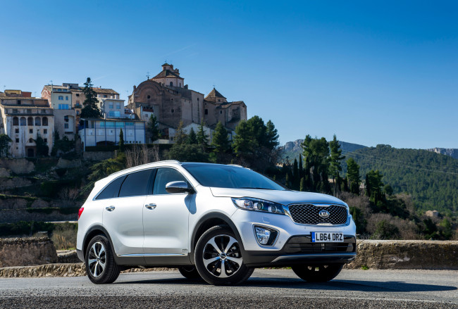 Обои картинки фото автомобили, kia, sorento, ecodynamics, uk-spec, um, 2015г, светлый