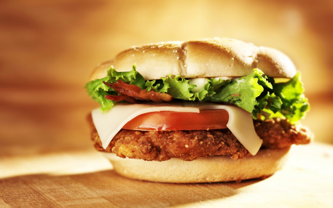 Обои картинки фото еда, бутерброды,  гамбургеры,  канапе, гамбургер, помидор, булочка, котлета, meat, tomato, fast, food