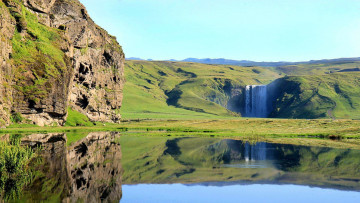 Картинка природа водопады поток вода горы