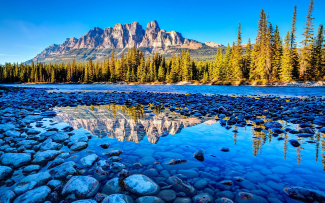 Обои картинки фото природа, реки, озера, горы, камни, лес, пейзаж, осень, река