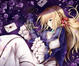 Картинка аниме violet+evergarden фон взгляд девушка