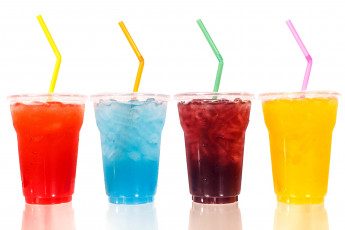 Картинка еда напитки +коктейль стаканы разноцветные лед коктейли