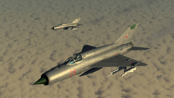 Картинка авиация боевые+самолёты фронтовой истребитель облачность миг-21бис кб миг